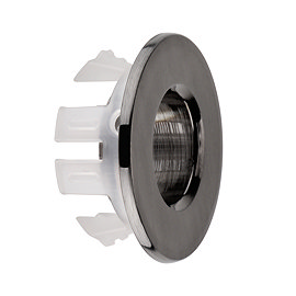 Arezzo Gunmetal Grey Basin Overflow Cover Insert Hole Trim Large Image