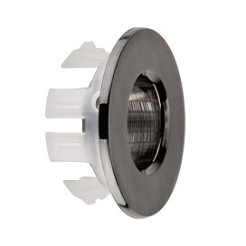 Arezzo Gunmetal Grey Basin Overflow Cover Insert Hole Trim Large Image