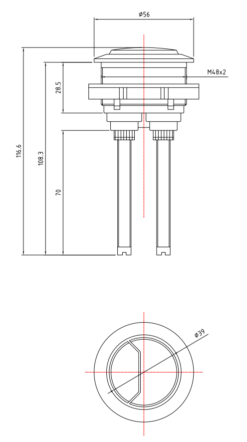 Arezzo Gunmetal Grey Cistern Flush Button - 48mm Hole