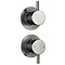 Arezzo Gunmetal Grey Concealed Individual Diverter + Thermostatic Control Valve with Handset + Wall