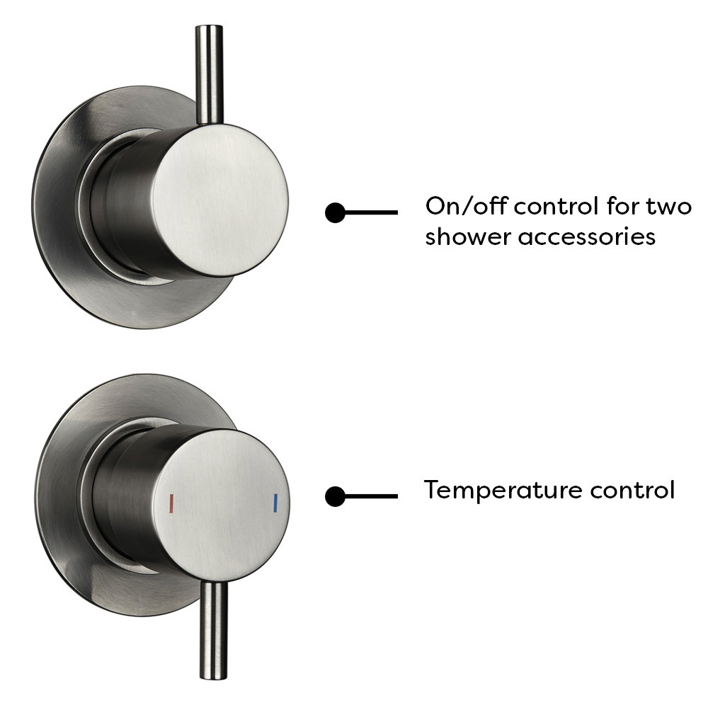 Arezzo Gunmetal Grey Concealed Individual Diverter Thermostatic