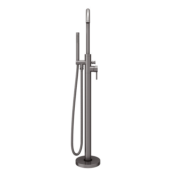 Arezzo Gunmetal Grey Freestanding Bath Tap with Shower Mixer  Feature Large Image