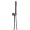 Arezzo Gunmetal Grey Round Thermostatic Shower Pack with Head + Handset  In Bathroom Large Image