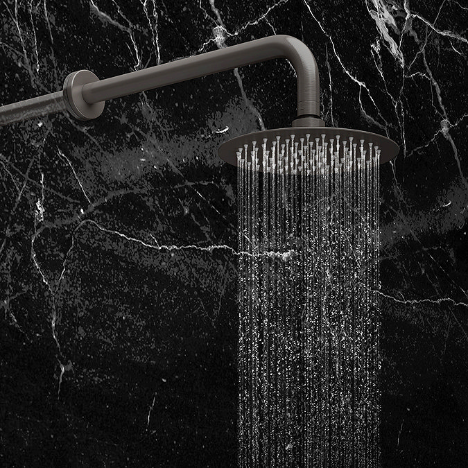 Arezzo Gunmetal Grey Shower Set (Fixed Round Shower Head + Bath Spout)  Feature Large Image