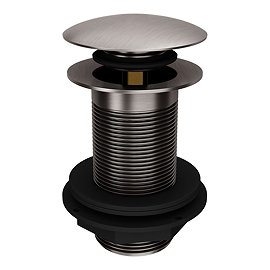 Arezzo Gunmetal Grey Unslotted Click Clack Basin Waste Large Image