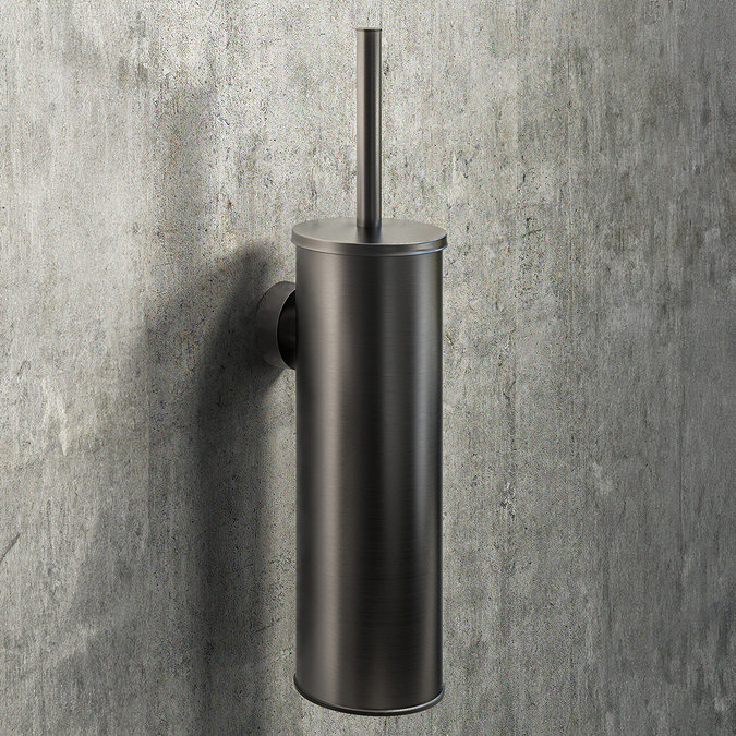 Arezzo Gunmetal Grey Wall Mounted Toilet Brush + Holder