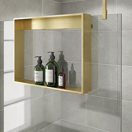 Arezzo Hanging Shower Shelf - Brushed Brass