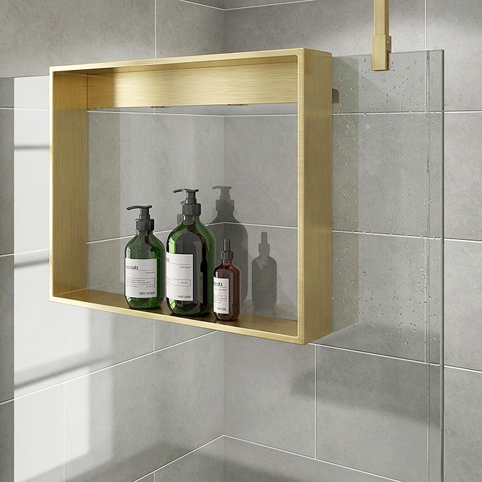 Arezzo Hanging Shower Shelf - Brushed Brass