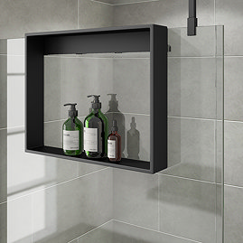 Arezzo Hanging Shower Shelf - Matt Black