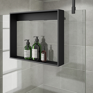 Arezzo Hanging Shower Shelf - Matt Black