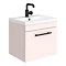 Arezzo Industrial Style 500 Matt Pink Wall Hung 1-Drawer Vanity Unit with Matt Black Handle Large Im