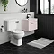 Arezzo Wall Hung Vanity Unit - Matt Pink - 600mm with Industrial Style Black Handle  In Bathroom Large Image