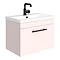 Arezzo Industrial Style 600 Matt Pink Wall Hung 1-Drawer Vanity Unit with Matt Black Handle Large Im