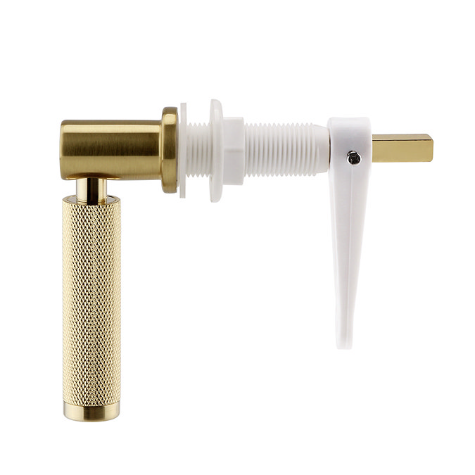 Arezzo Industrial Style Brushed Brass Knurled Grip Cistern Lever Profile Large Image