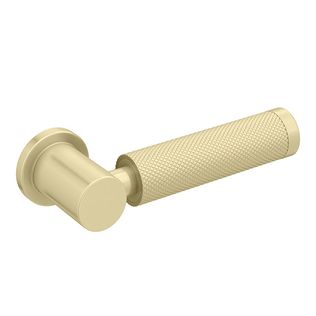 Arezzo Industrial Style Brushed Brass Knurled Grip Cistern Lever Large Image