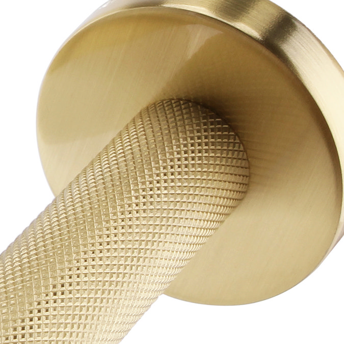 Arezzo Industrial Style Brushed Brass Round Frosted Glass Tumbler & Holder  Profile Large Image