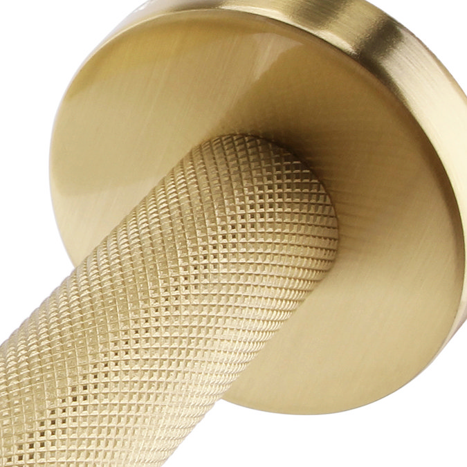 Arezzo Industrial Style Brushed Brass Round Single Towel Rail  Profile Large Image