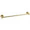 Arezzo Industrial Style Brushed Brass Round Single Towel Rail Large Image