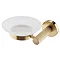 Arezzo Industrial Style Brushed Brass Round Soap Dish & Holder Large Image