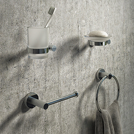 Arezzo Industrial Style Chrome 4-Piece Bathroom Accessory Pack Medium Image