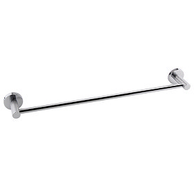 Arezzo Industrial Style Chrome Round Single Towel Rail Large Image