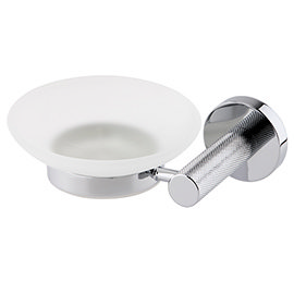 Arezzo Industrial Style Chrome Round Soap Dish & Holder Medium Image