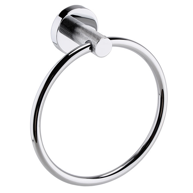 Arezzo Industrial Style Chrome Round Towel Ring  Feature Large Image