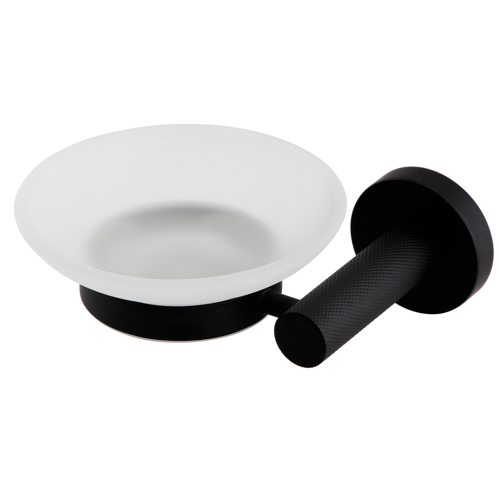 Arezzo Industrial Style Matt Black Round Soap Dish Holder