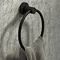 Arezzo Industrial Style Matt Black Round Towel Ring Large Image