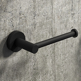 Arezzo Industrial Style Matt Black Toilet Roll Holder Medium Image