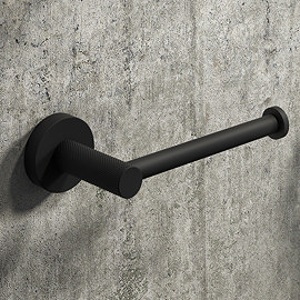 Arezzo Industrial Style Matt Black Toilet Roll Holder Large Image