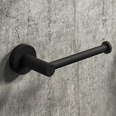 Arezzo Industrial Style Matt Black Toilet Roll Holder  Profile Large Image