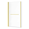 Arezzo L-Shaped Shower Bath 1700mm (inc. Hinged Brushed Brass Screen with Return, Rail + Acrylic Panel)