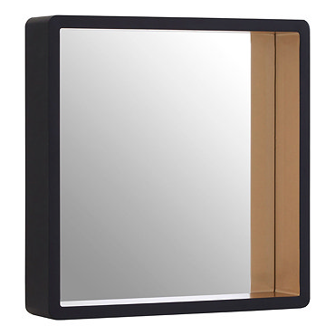 Arezzo Large 540 x 540 Black & Gold Frame Square Wall Mirror  Profile Large Image