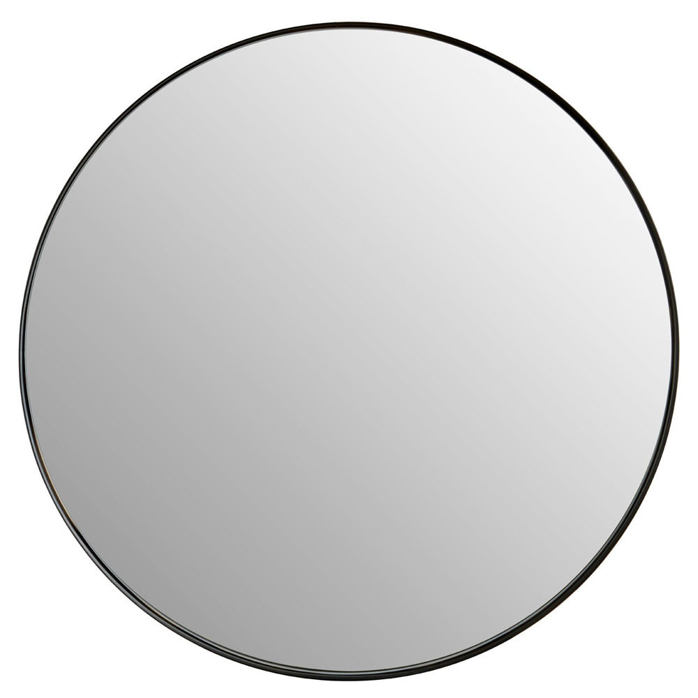 Arezzo Large 700 Black Frame Round Wall Mirror | Victorian Plumbing UK