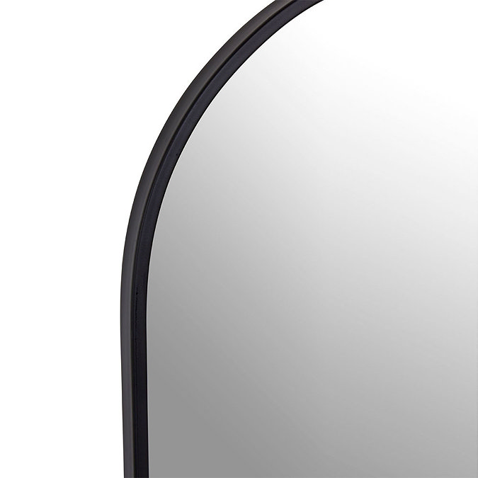 Arezzo Large 900 x 500 Arch Black Frame Wall Mirror  Feature Large Image