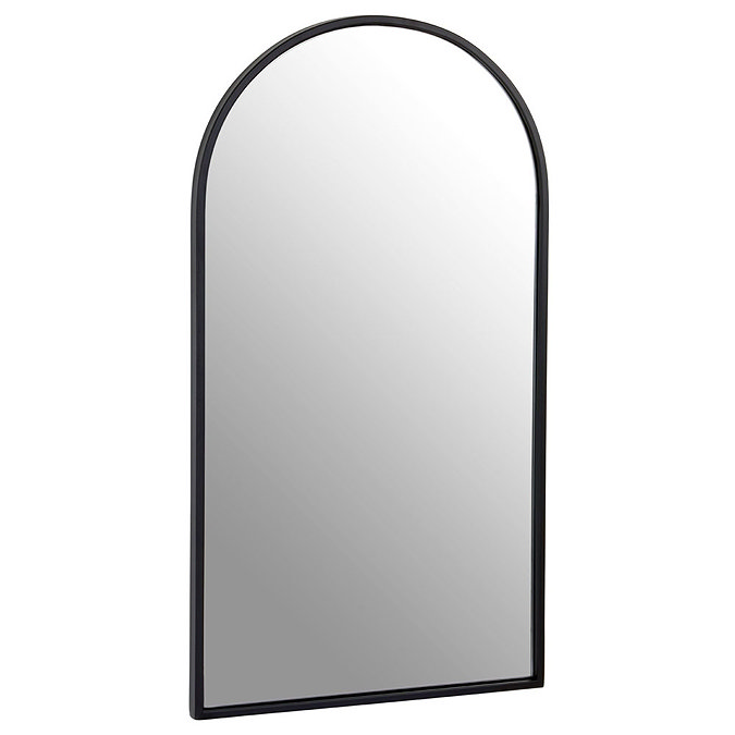 Arezzo Large 900 x 500 Arch Black Frame Wall Mirror  Large Image
