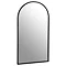 Arezzo Large 900 x 500 Arch Black Frame Wall Mirror  Large Image