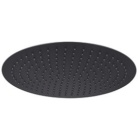 Arezzo Large Round 400mm Matt Black Fixed Shower Head Large Image