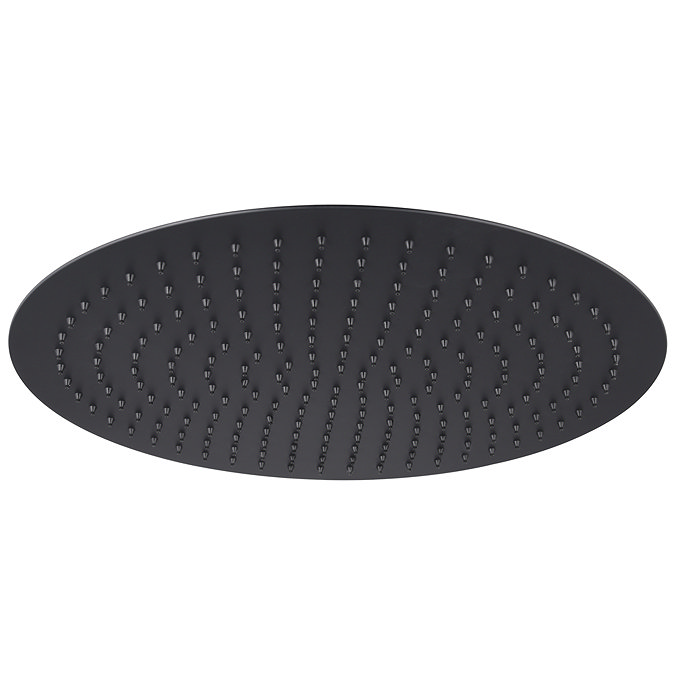 Arezzo Large Round 400mm Matt Black Fixed Shower Head Large Image