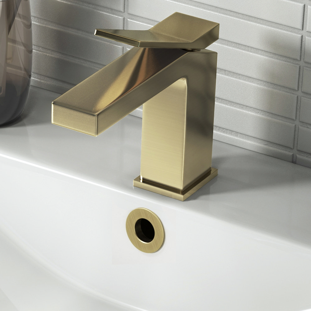 Arezzo Leva Mono Basin Mixer Tap Brushed Brass Victorian Plumbing UK