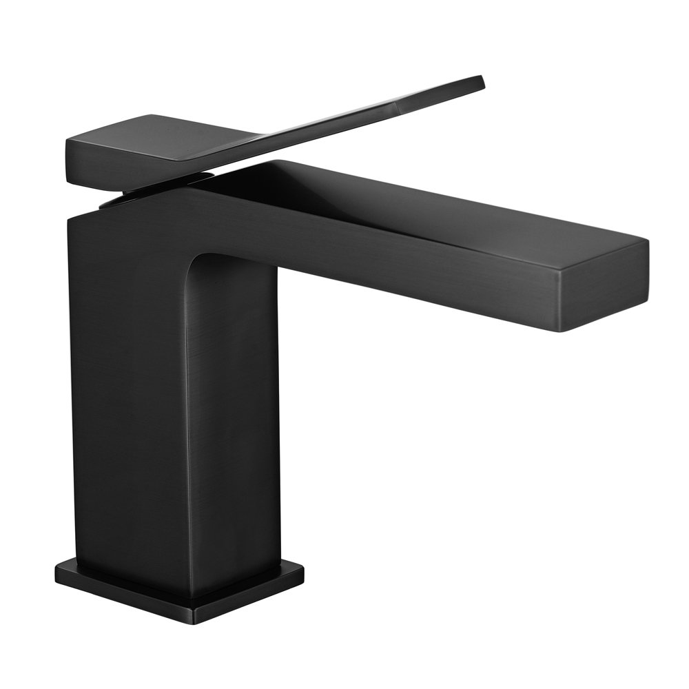 Arezzo Leva Mono Basin Mixer Tap Matt Black Victorian Plumbing UK