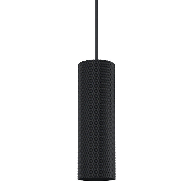Arezzo Light Pull Cord with Knurled Handle - Matt Black
