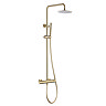 Arezzo Low Pressure Round Thermostatic Shower with Cool Touch - Brushed Brass