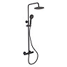 Arezzo Low Pressure Round Thermostatic Shower with Cool Touch - Matt Black