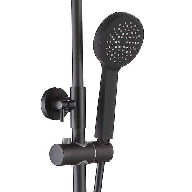 Monza Low Pressure Round Thermostatic Shower with Cool Touch - Matt Black