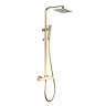 Arezzo Low Pressure Square Thermostatic Shower with Cool Touch - Brushed Brass