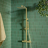 Arezzo Low Pressure Square Thermostatic Shower with Cool Touch - Brushed Brass