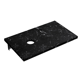 Arezzo Marble Floating Basin Shelf (Black Carrara - 500mm Wide)