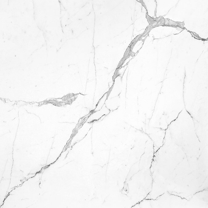 Arezzo Marble Floating Basin Shelf (White Carrara - 500mm Wide)